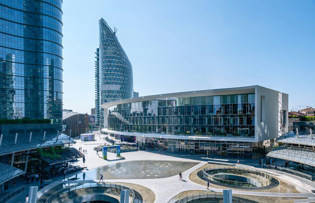 Piazza Gae Aulenti Milaan Italië Modestad